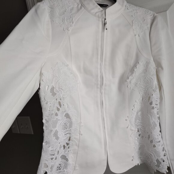 INC stretch cotton blazer with lace - WHBM jackets style - shapely - NWT - Picture 1 of 13